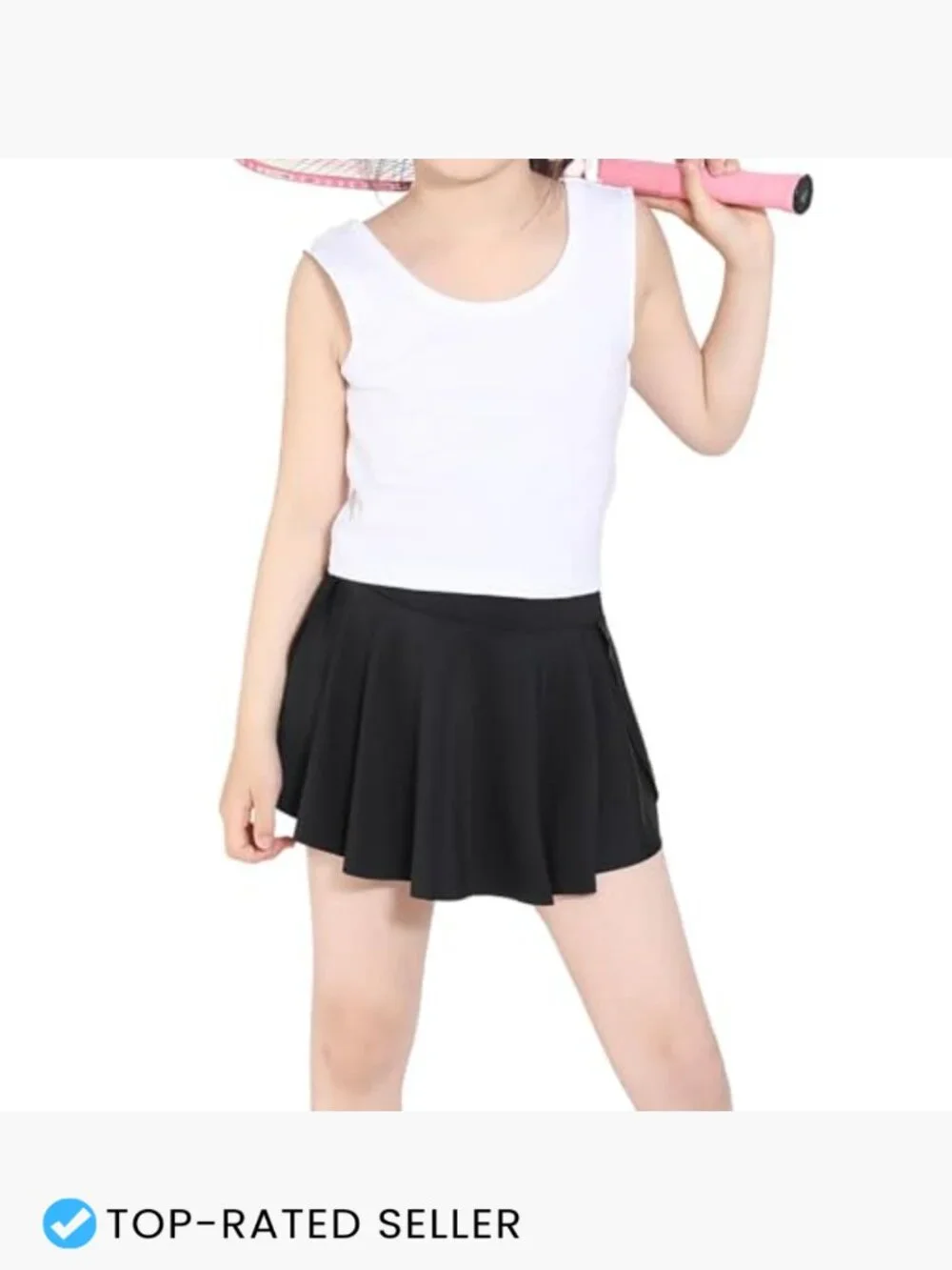 Girls Skort Athletic Tennis Shorts Flowy High Waist with Pocket Kids Sporty